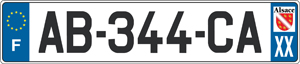 plaque d'immatriculation Alsace