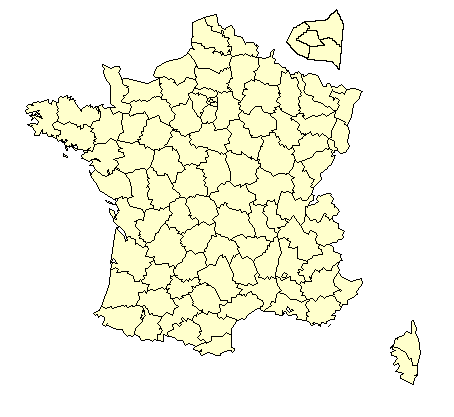 Prix de la carte grise par départements de France métropolitaine