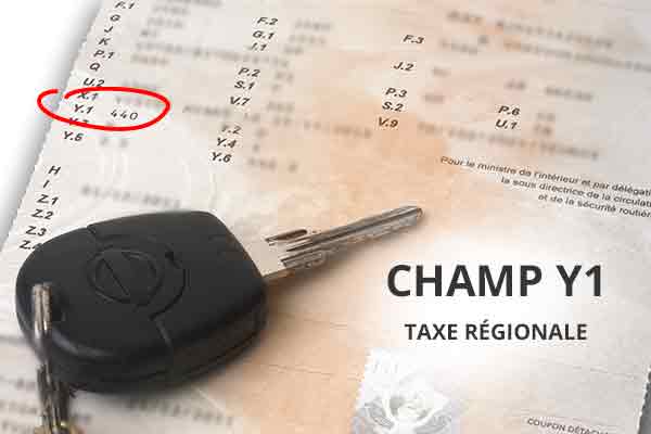 Champ Y1 : Taxe régionale sur la carte grise et prix du cheval fiscal par région